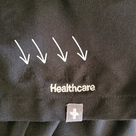 FIGS Technical Collection Scrub Top Women XXL Black V-Neck Chest Pocket Medical - Picture 8 of 11